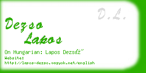 dezso lapos business card